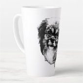 Tibetan Spaniel Dog Mug – Ink Style Portrait Milchtasse (Linke Ecke)