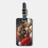 Tibetan Spaniel Dog Weihnachtsfest Gepäckanhänger (Vorderseite vertikal)