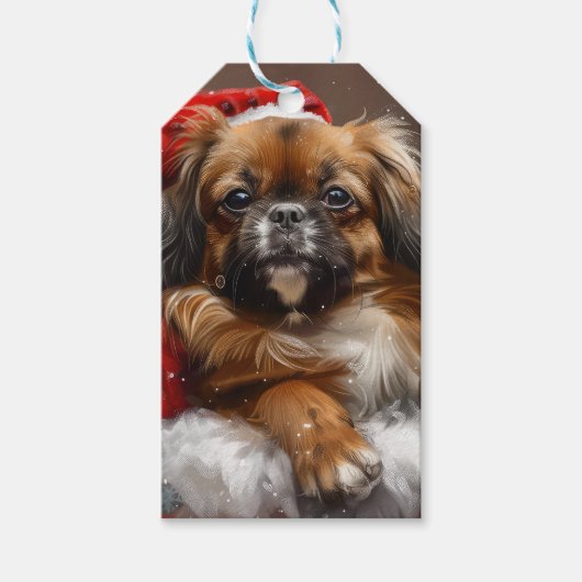 Tibetan Spaniel Dog Weihnachtsfest Geschenkanhänger (Vorderseite)