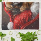 Tibetan Spaniel Dog Weihnachtsfest Geschirrtuch (Gefaltet)