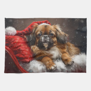 Tibetan Spaniel Dog Weihnachtsfest Geschirrtuch