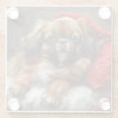 Tibetan Spaniel Dog Weihnachtsfest Glasuntersetzer (Rückseite)
