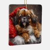 Tibetan Spaniel Dog Weihnachtsfest Keramikornament (Rechts)