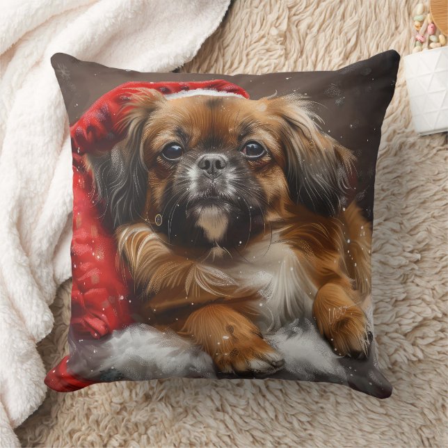 Tibetan Spaniel Dog Weihnachtsfest Kissen (Decke)