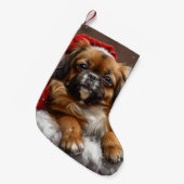 Tibetan Spaniel Dog Weihnachtsfest Kleiner Weihnachtsstrumpf (Vorderansicht (hängend))