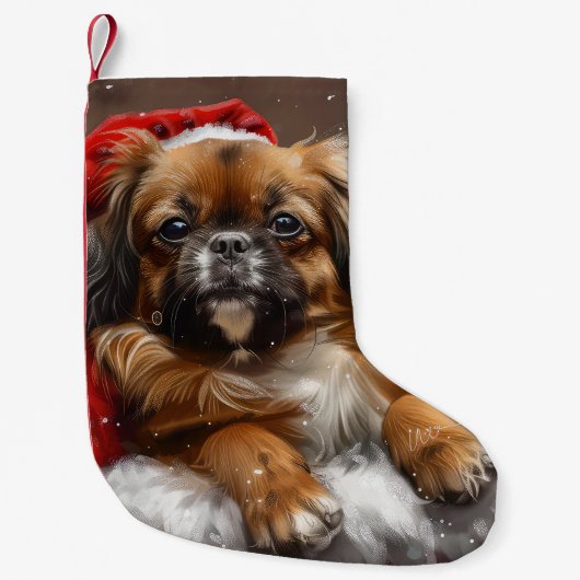 Tibetan Spaniel Dog Weihnachtsfest Kleiner Weihnachtsstrumpf (Vorderseite)