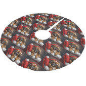 Tibetan Spaniel Dog Weihnachtsfest Polyester Weihnachtsbaumdecke (Schrägansicht)