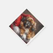 Tibetan Spaniel Dog Weihnachtsfest Serviette (Ecke)
