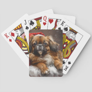 Tibetan Spaniel Dog Weihnachtsfest Spielkarten