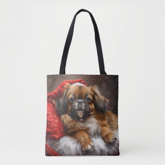 Tibetan Spaniel Dog Weihnachtsfest Tasche (Vorderseite)