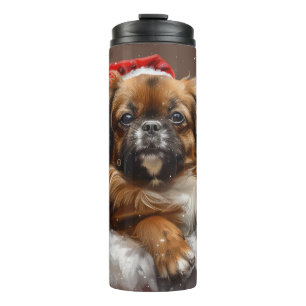 Tibetan Spaniel Dog Weihnachtsfest Thermosbecher