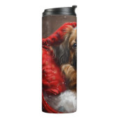 Tibetan Spaniel Dog Weihnachtsfest Thermosbecher (Nach links gedreht)