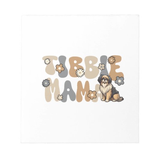 Tibetan Spaniel Groovy Tibbie Mama Notizblock (Vorderseite)