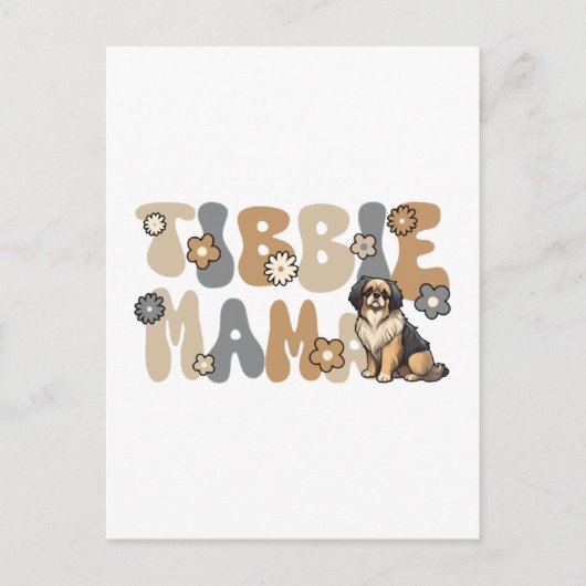 Tibetan Spaniel Groovy Tibbie Mama Postkarte (Vorderseite)