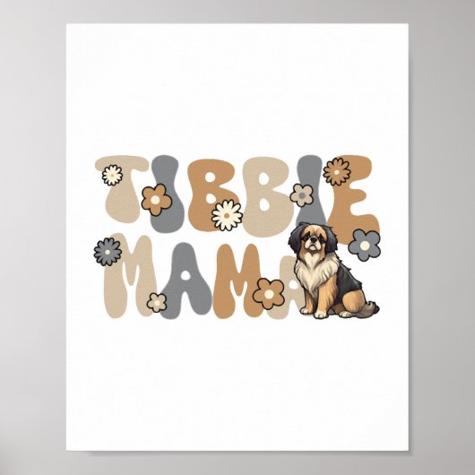 Tibetan Spaniel Groovy Tibie Mama Poster (Vorne)