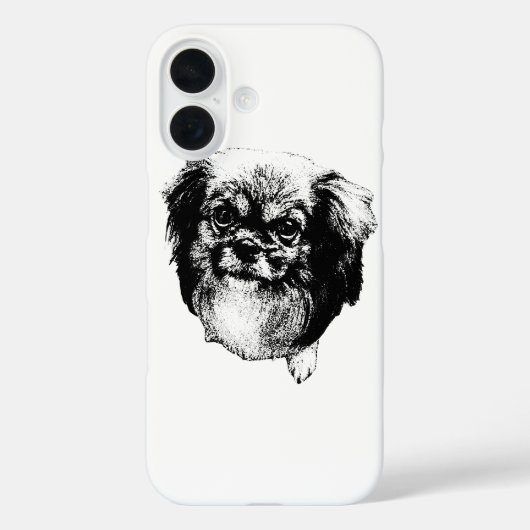 Tibetan Spaniel Hund Case – Tinten-Gesicht Design (Rückseite)