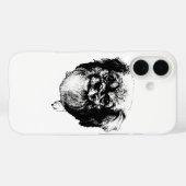 Tibetan Spaniel Hund Case – Tinten-Gesicht Design (Rückseite (Horizontal))