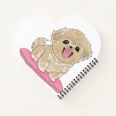 Tibetan Spaniel Hund mit Name Notizblock (Rückseite)