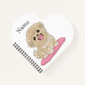 Tibetan Spaniel Hund mit Name Notizblock (Vorderseite)