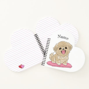 Tibetan Spaniel Hund mit Name  Notizblock