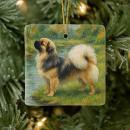 Tibetan Spaniel Keramikornament
