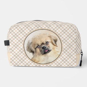 Tibetan Spaniel Malerei Creme und Weißer Hund Kuns Waschbeutel