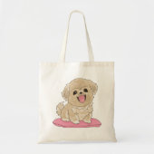 Tibetan Spaniel mit Herz und Name  Tragetasche (Vorne)