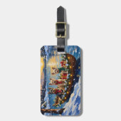 Tibetan Terrier Christmas Boat Holiday Gepäckanhänger (Vorderseite vertikal)