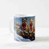 Tibetan Terrier Christmas Boat Holiday Kaffeetasse (Vorderseite Links)