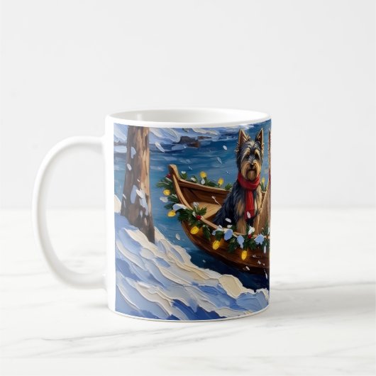 Tibetan Terrier Christmas Boat Holiday Kaffeetasse (Links)