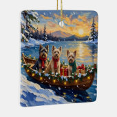 Tibetan Terrier Christmas Boat Holiday Keramikornament (Rechts)