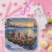 Tibetan Terrier Christmas Boat Holiday Pappteller (Party)