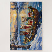 Tibetan Terrier Christmas Boat Holiday Puzzle (Vertikal)
