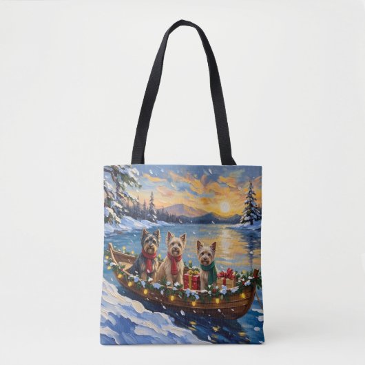 Tibetan Terrier Christmas Boat Holiday Tasche (Vorderseite)