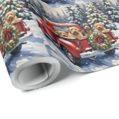 Tibetan Terrier Christmas Red Truck Holiday Geschenkpapier (Rolleneckpunkt)