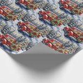 Tibetan Terrier Christmas Red Truck Holiday Geschenkpapier (Ecke)