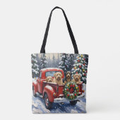 Tibetan Terrier Christmas Red Truck Holiday Tasche (Rückseite)