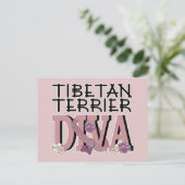 Tibetan Terrier DIVA Postkarte (Stehend Vorderseite)