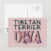 Tibetan Terrier DIVA Postkarte (Vorne/Hinten)