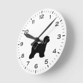 Tibetan Terrier Dog Breed Silhouette Runde Wanduhr (Winkel)