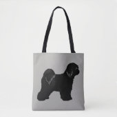 Tibetan Terrier Dog Breed Silhouette Tasche (Vorderseite)