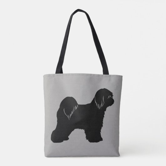 Tibetan Terrier Dog Breed Silhouette Tasche (Rückseite)