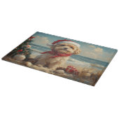 Tibetan Terrier Dog Christmas Vintag Beach Schneidebrett (Ecke)