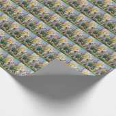 Tibetan Terrier Dog Frühlingsblumen Malerei Geschenkpapier (Ecke)