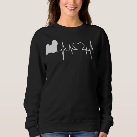 Tibetan Terrier Dog Heartbeat Sweatshirt (Vorderseite)