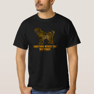 Tibetan Terrier Dog Silhouette Spaß Halloween T-Shirt