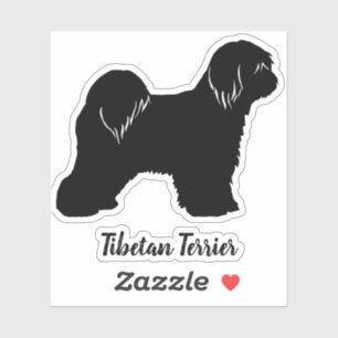 Tibetan Terrier Dog Silhouette Vinyl Sticker