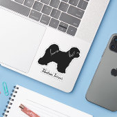 Tibetan Terrier Dog Silhouette Vinyl Sticker (Laptop mit iPhone)