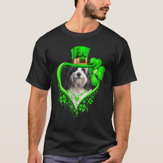 Tibetan Terrier Dog St Patricks Day Lover Irish Sh T-Shirt (Vorderseite)