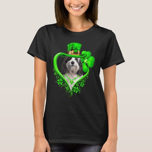 Tibetan Terrier Dog St Patricks Day Lover Irish Sh T-Shirt (Vorderseite)